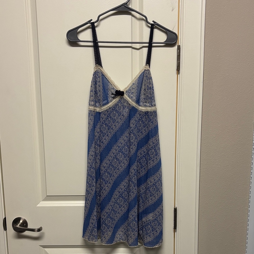 NWT Free People Blue and Cream Nightgown